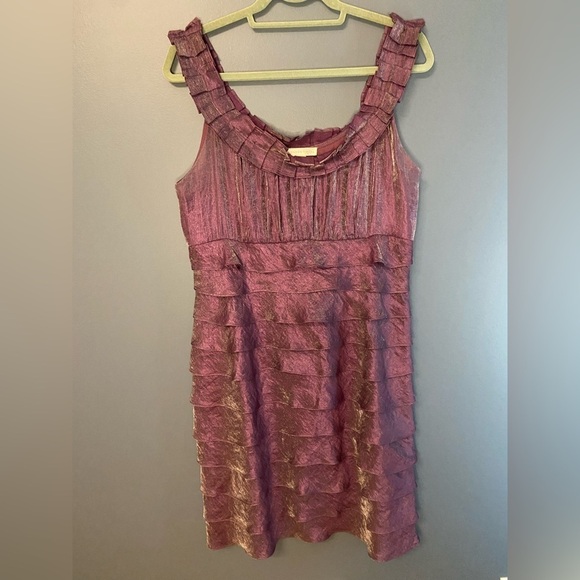 London Times Midi Purple Iridescent Dress sz 14 - Picture 1 of 4